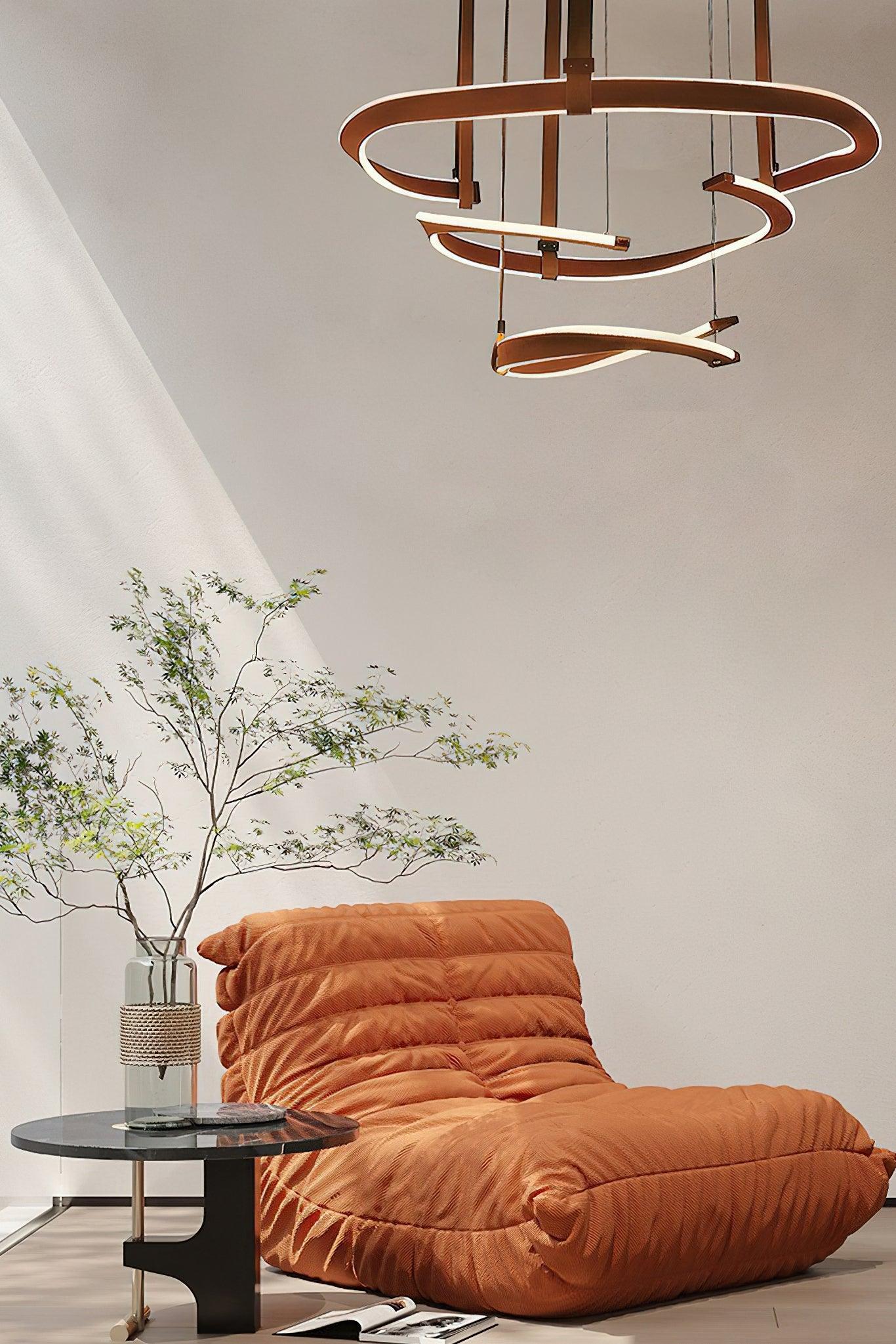 Cesorora Curved Artificial Leather Chandelier - Image 18