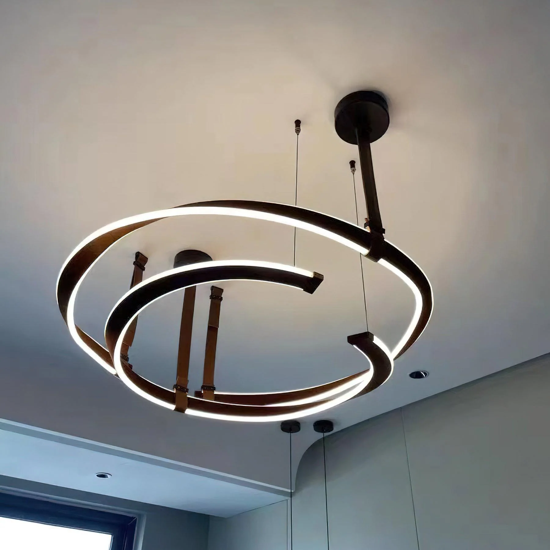 Cesorora Curved Artificial Leather Chandelier - Image 19