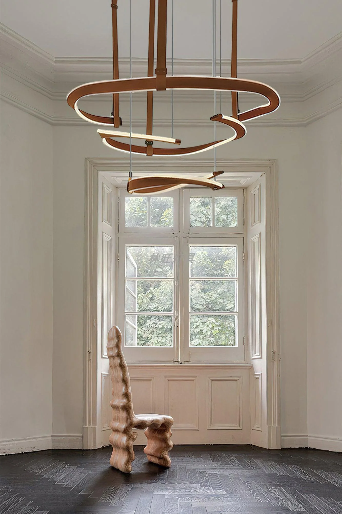 Cesorora Curved Artificial Leather Chandelier - Image 21