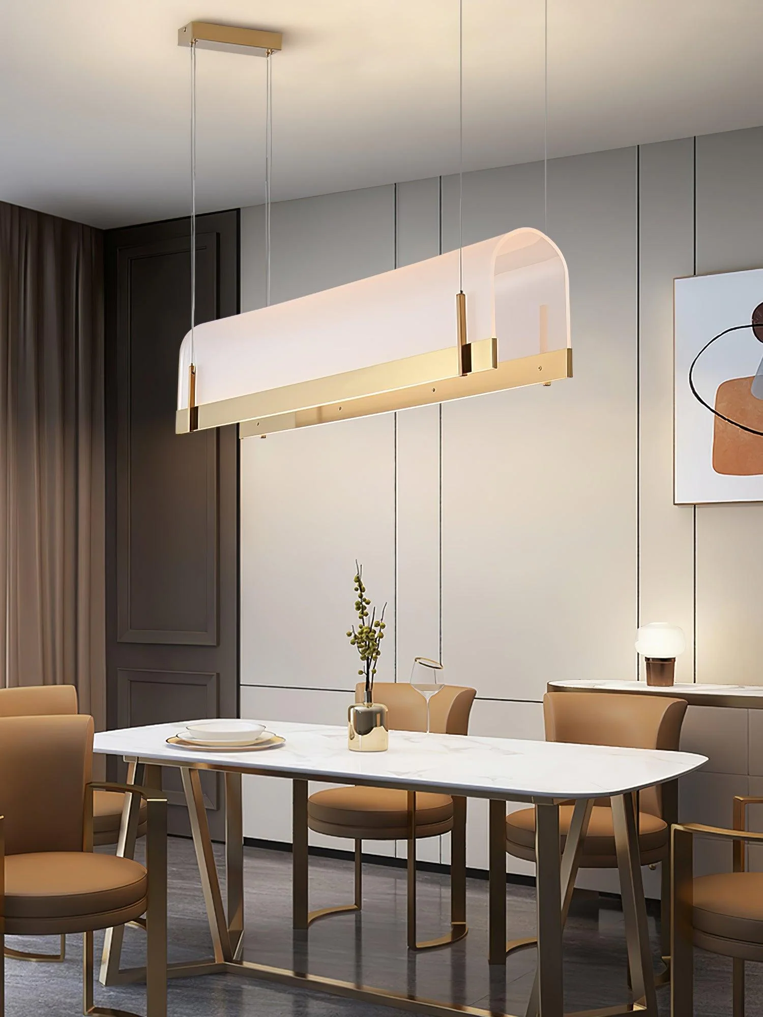 Cevinen Linear Gold Pendant Light - Image 33