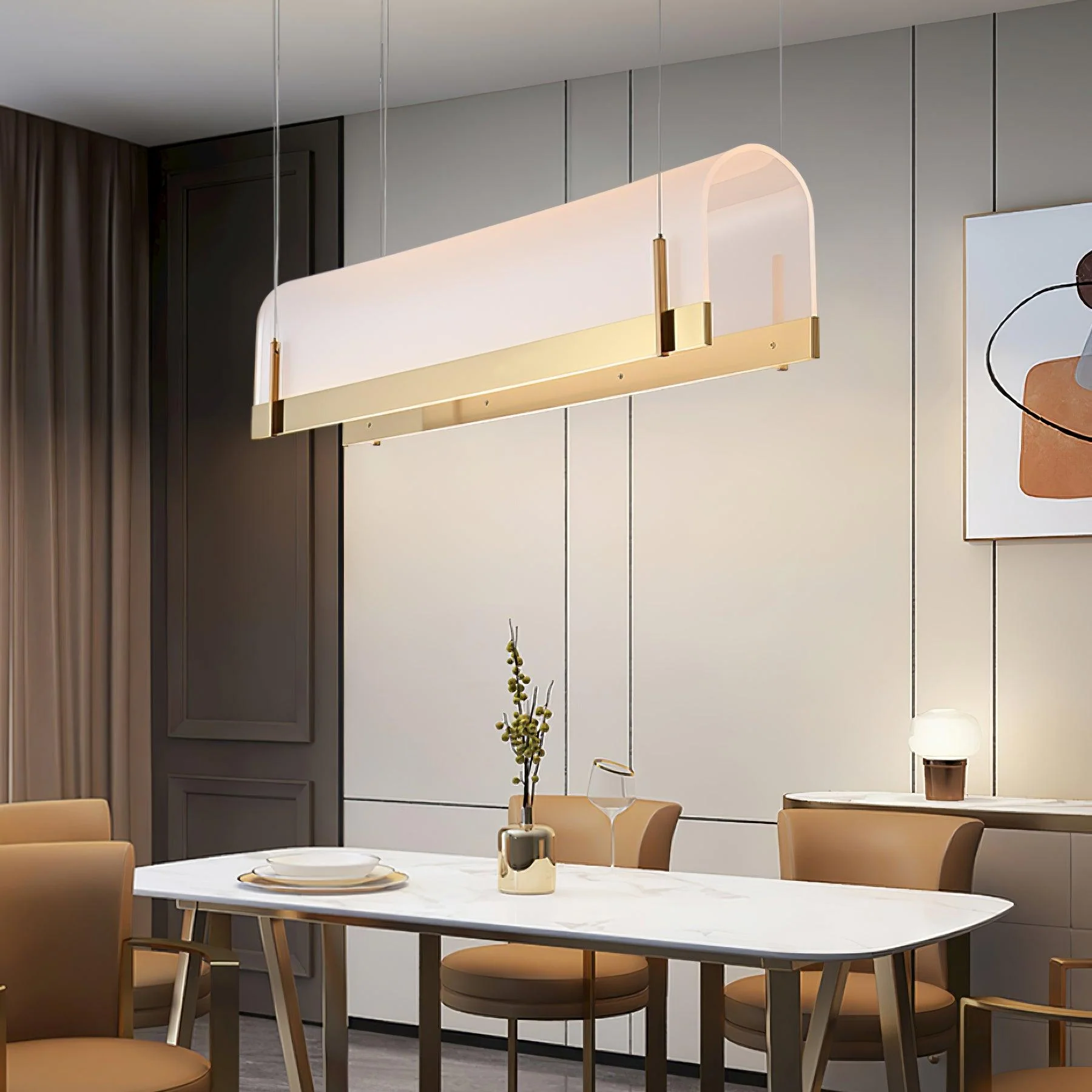 Cevinen Linear Gold Pendant Light - Image 35