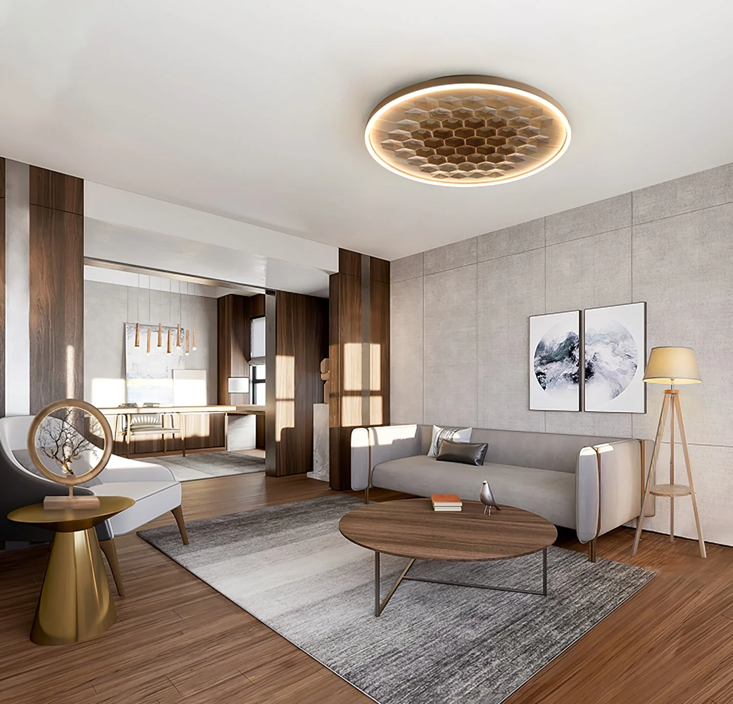 Cevynira Textured Bronze Flush Mount - Image 39