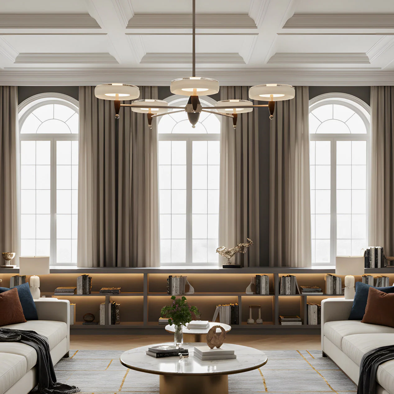 Champagne Modern Glass Chandelier - Image 5