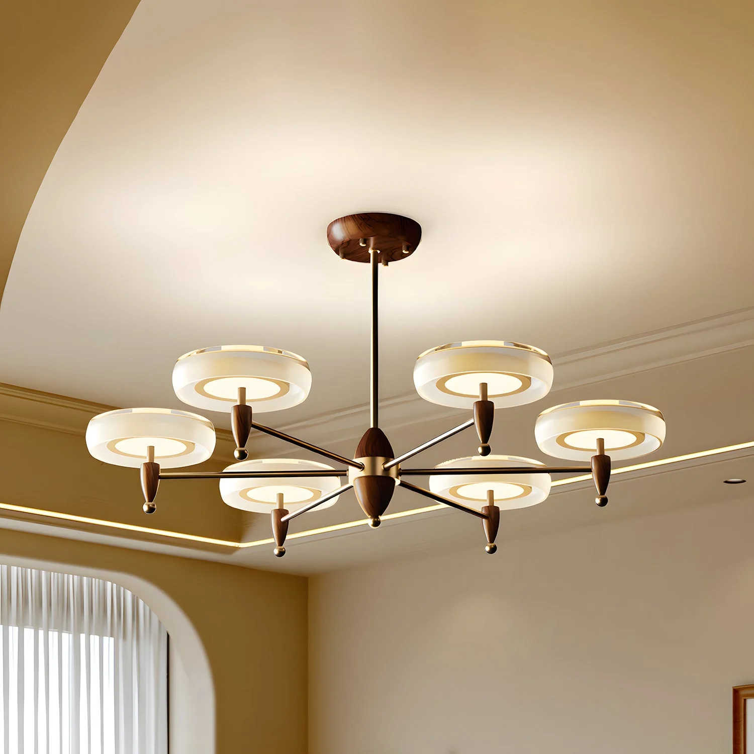 Champagne Modern Glass Chandelier - Image 9
