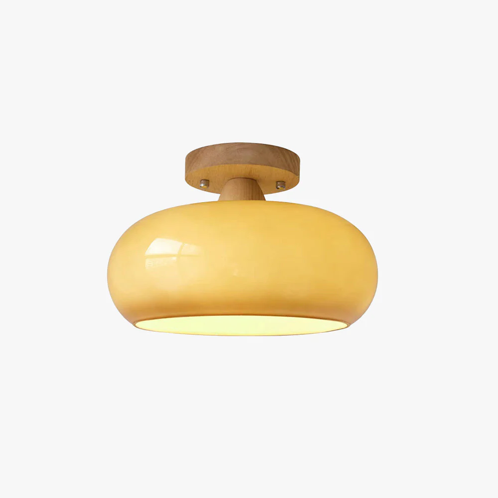 Charlotte Flush Mount Ceiling Light Wood