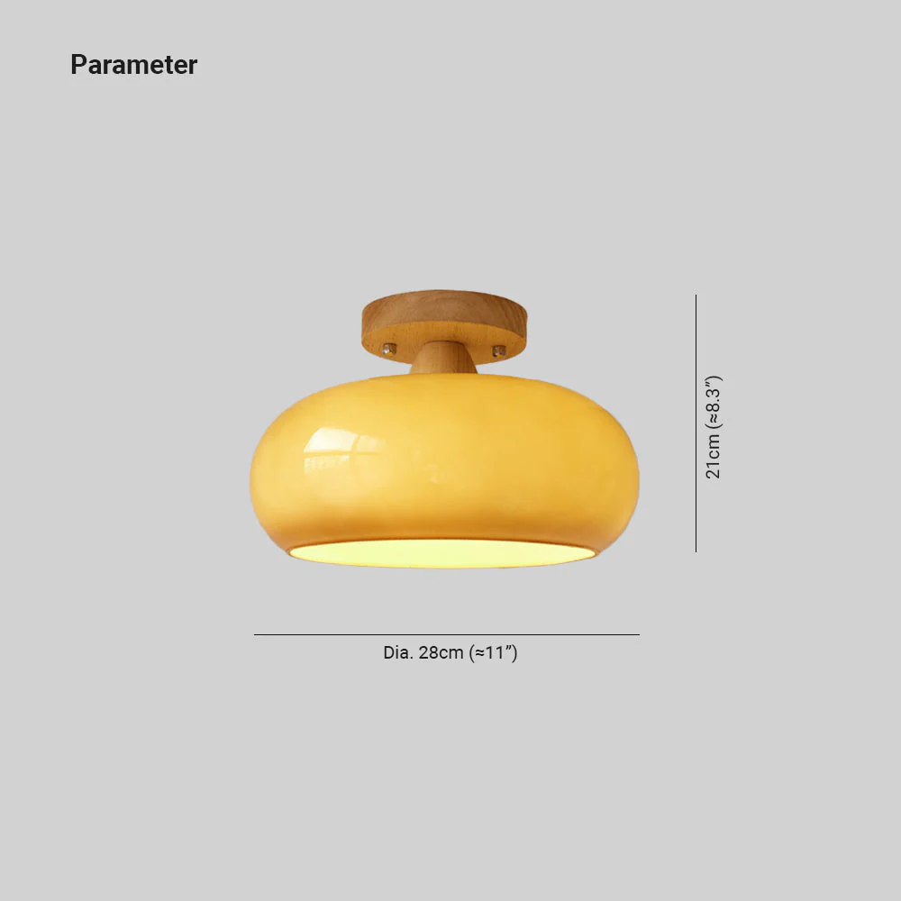 Charlotte Flush Mount Ceiling Light Wood - Image 4