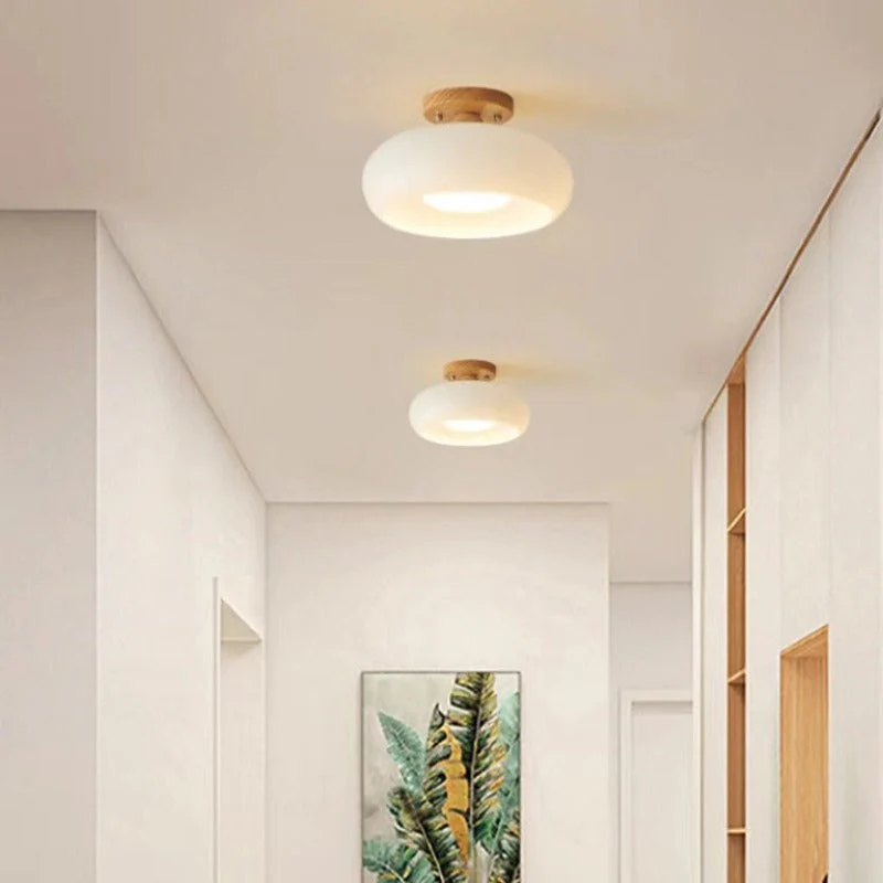 Charlotte Flush Mount Ceiling Light Wood - Image 6