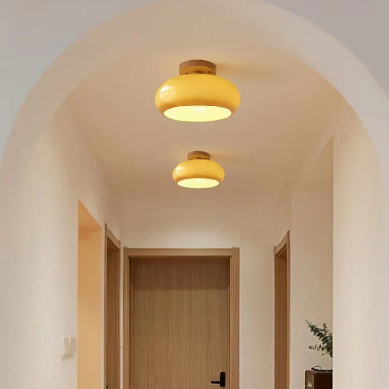 Charlotte Flush Mount Ceiling Light Wood - Image 7