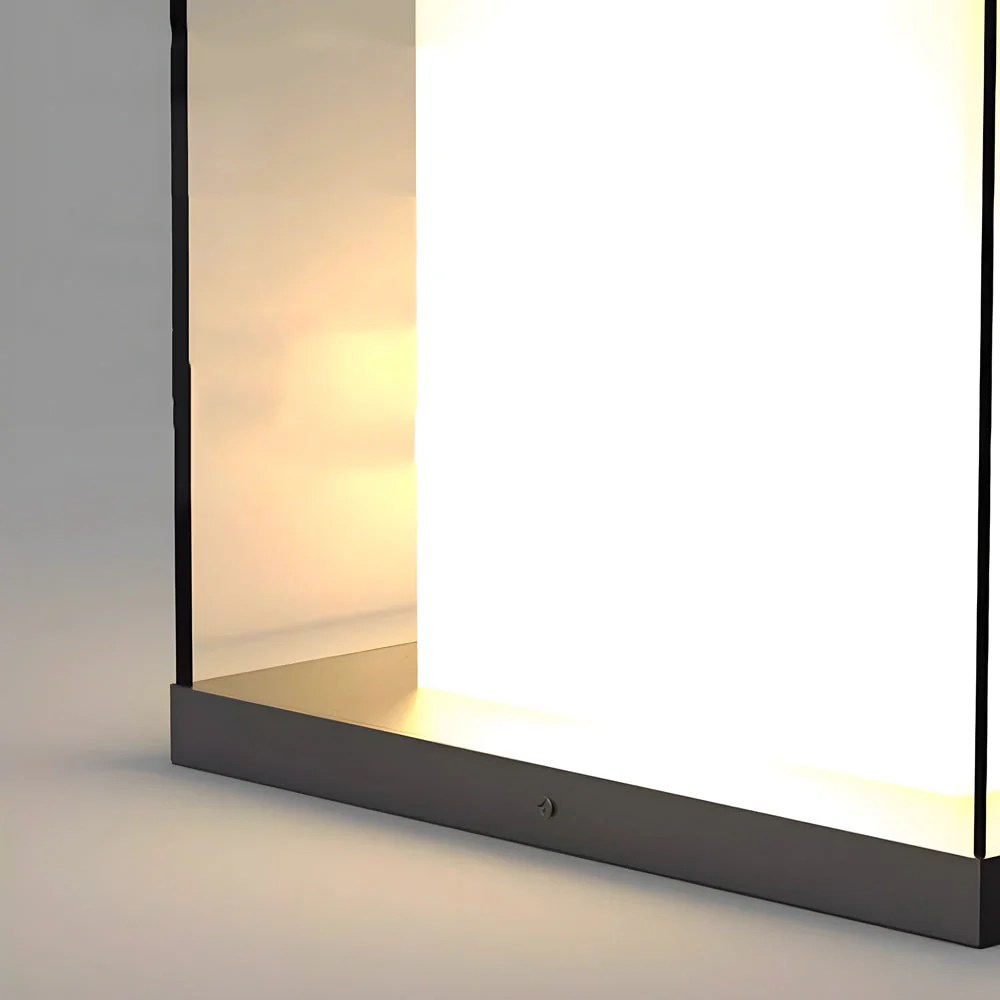 Cheerful Square Gate Minimalist Glass Outdoor Pillar Lights - Image 5