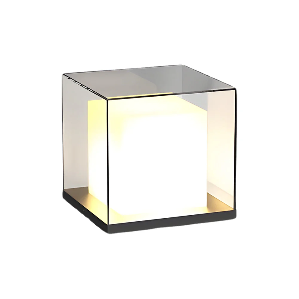 Cheerful Square Gate Minimalist Glass Outdoor Pillar Lights - Image 7