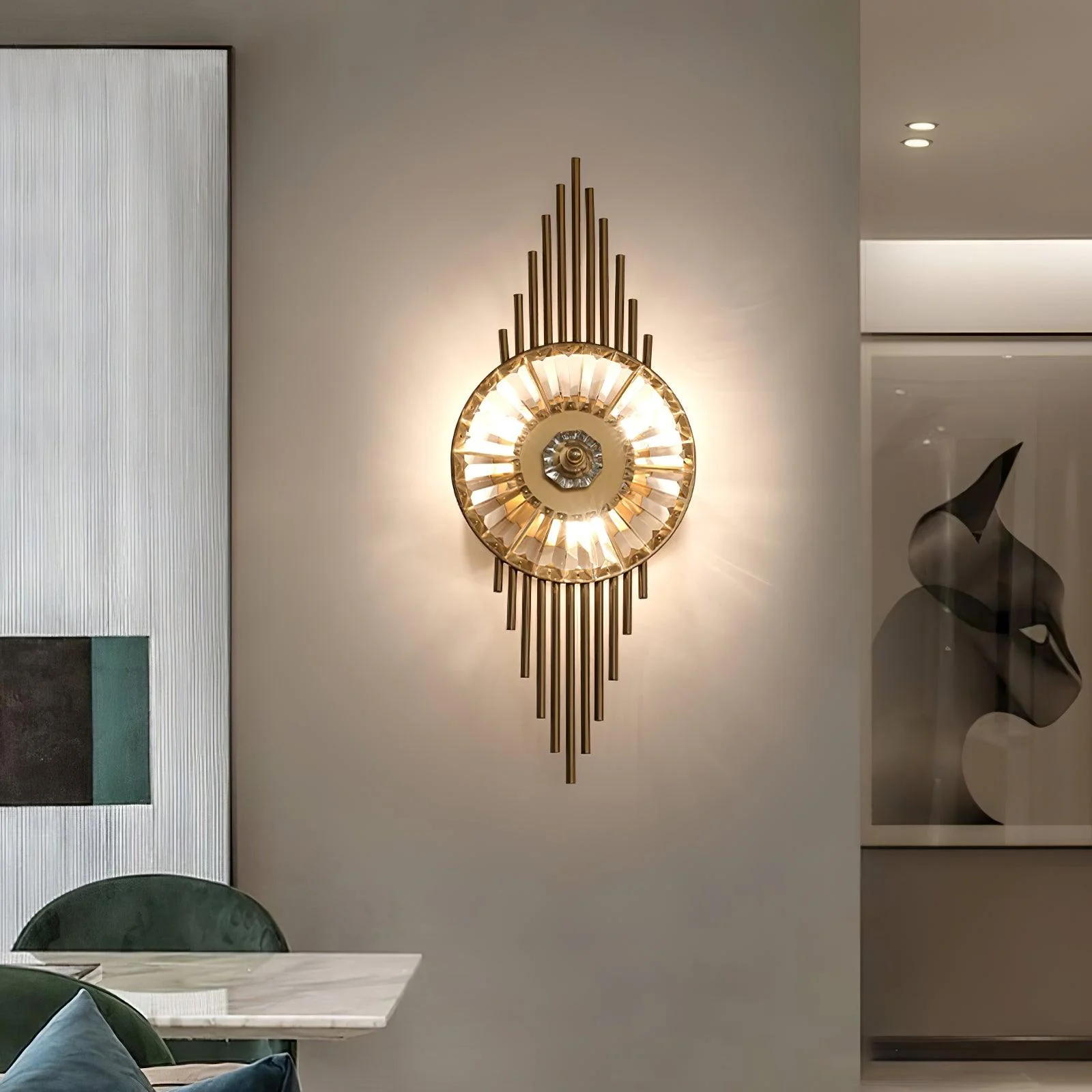 Cilirel Postmodern Luxury Gear Gold Crystal Wall Light - Image 4