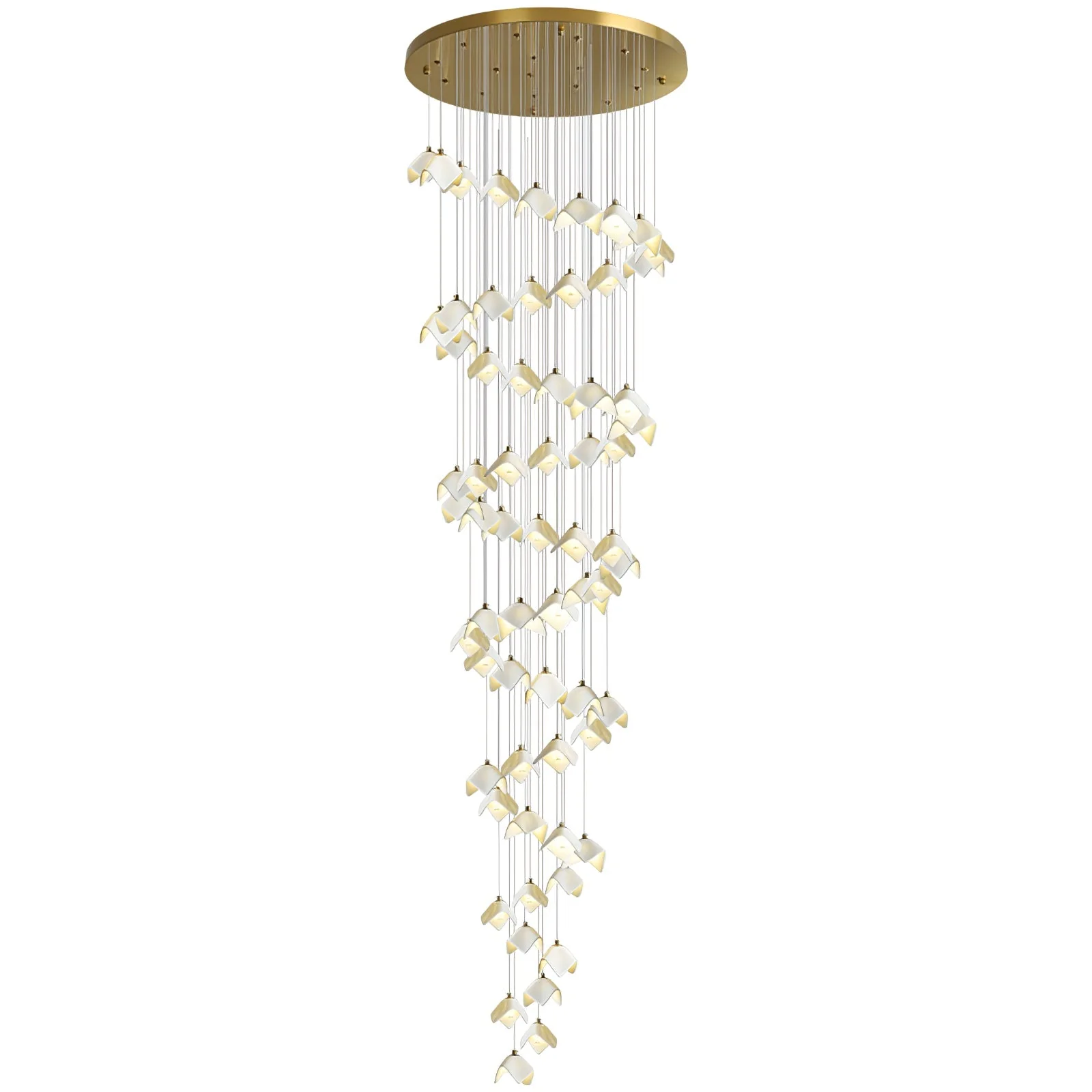 Cithayra Geometric Glass Brass Chandelier - Image 15