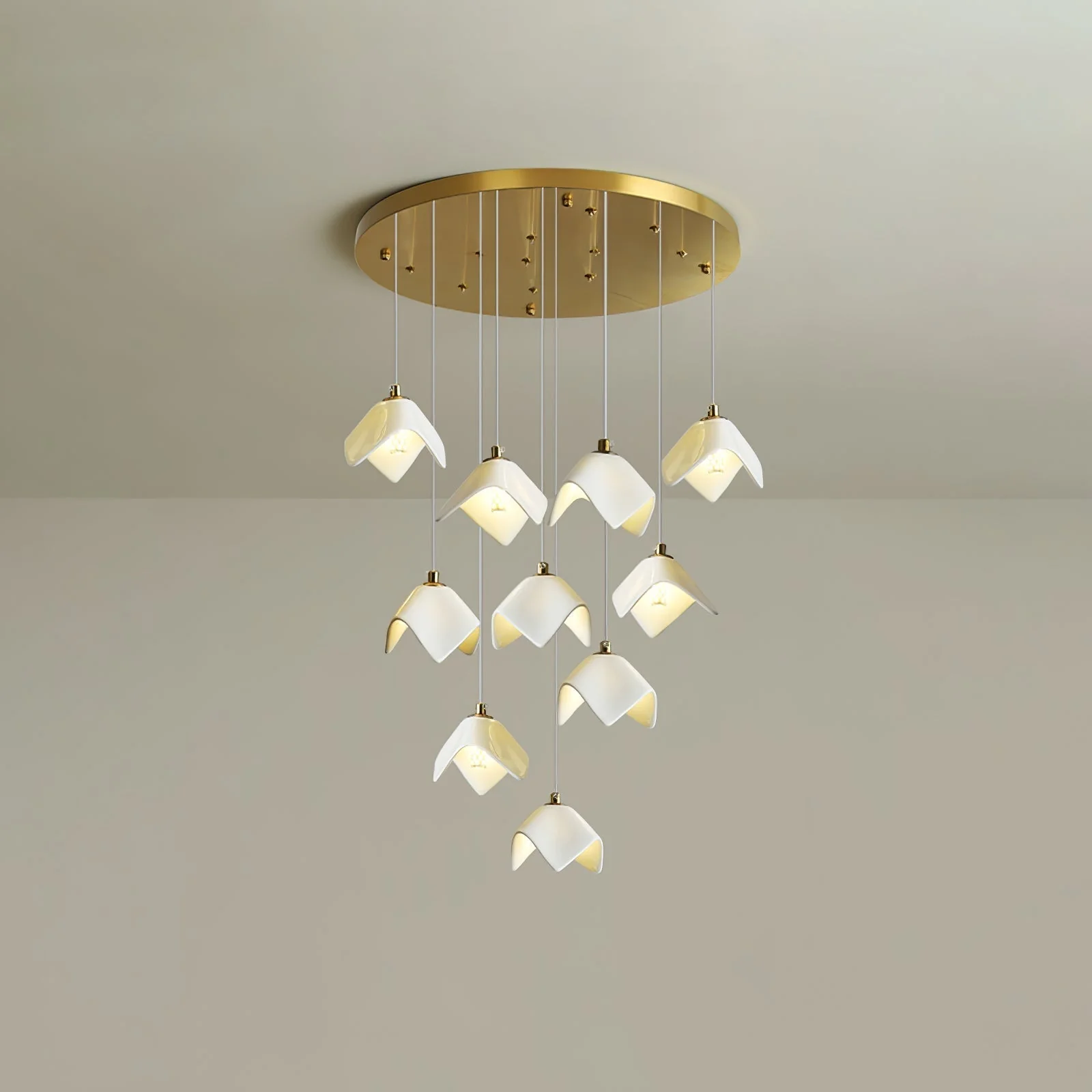 Cithayra Geometric Glass Brass Chandelier - Image 30