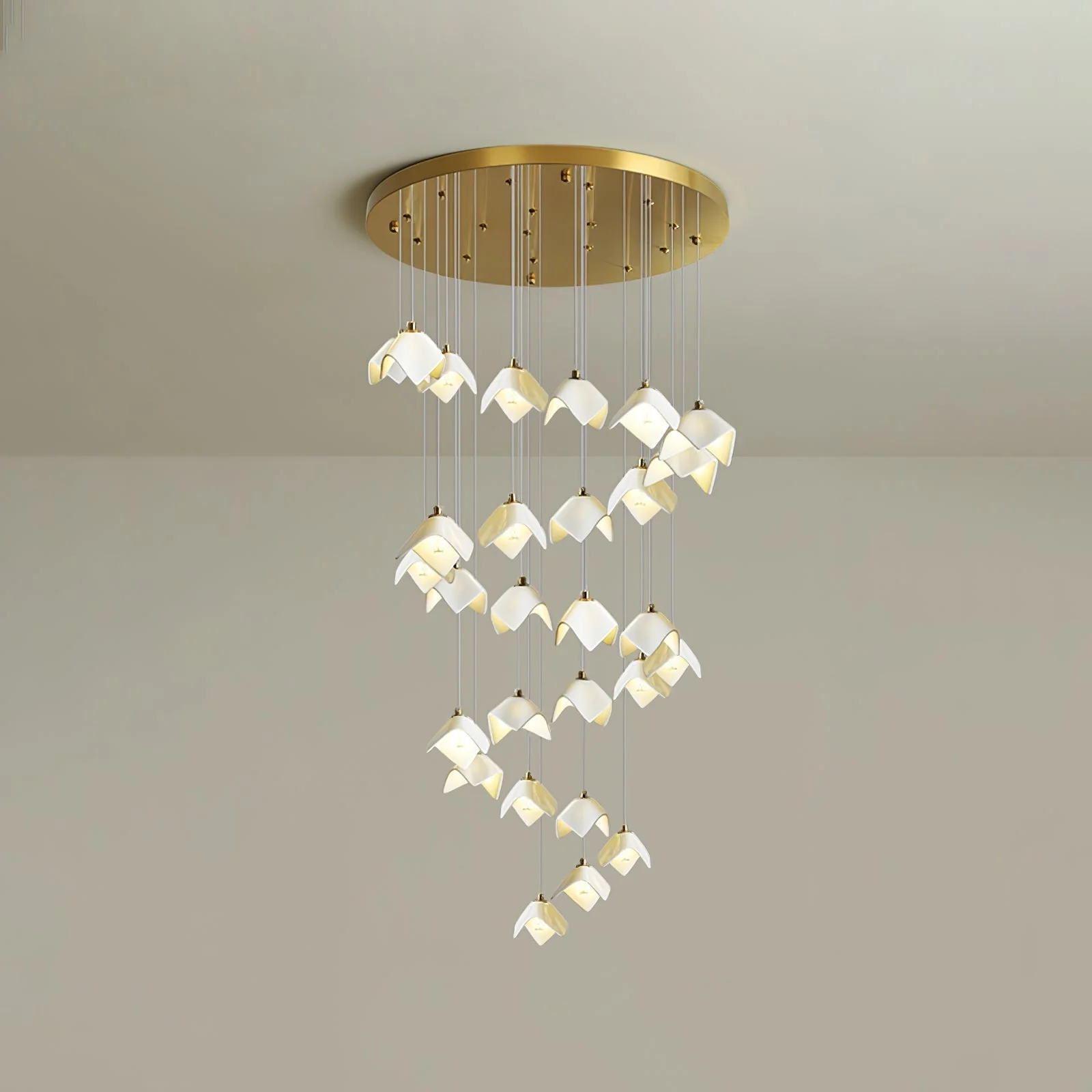 Cithayra Geometric Glass Brass Chandelier - Image 44
