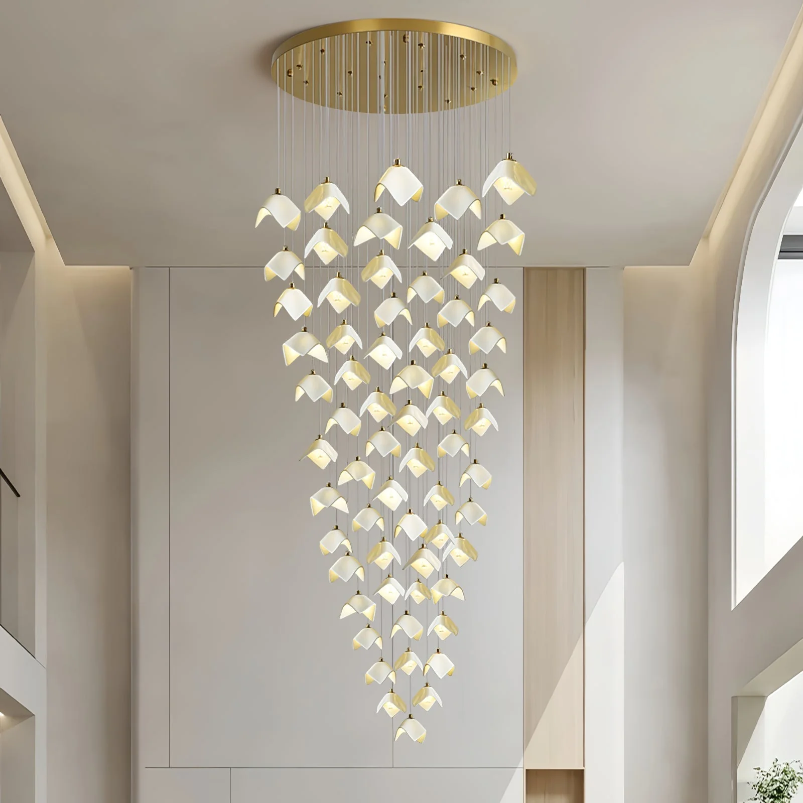 Cithayra Geometric Glass Brass Chandelier - Image 50
