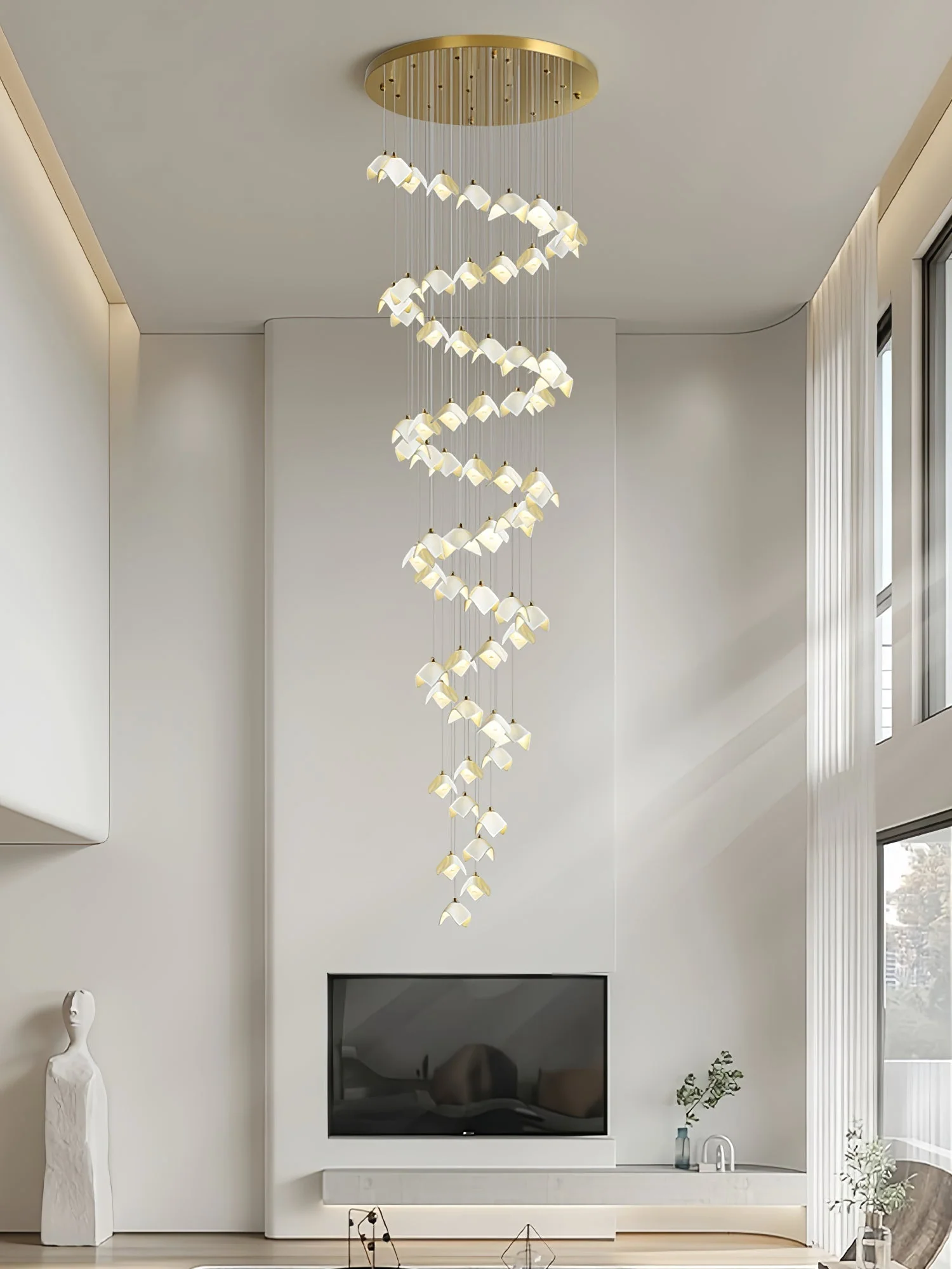 Cithayra Geometric Glass Brass Chandelier - Image 51