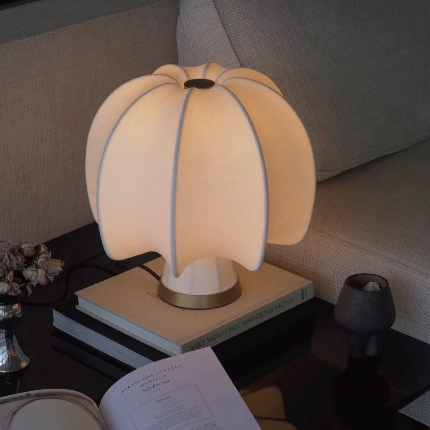 Cocoon Modern Silk Table Lamp - Image 2
