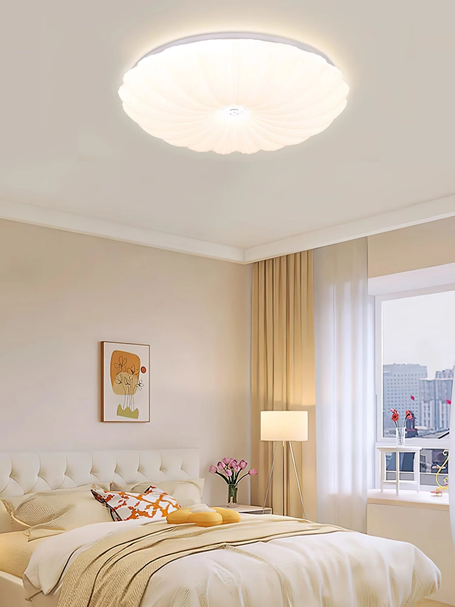 Coloria Nordic Art Shell Round Ceiling Lamp - Image 3