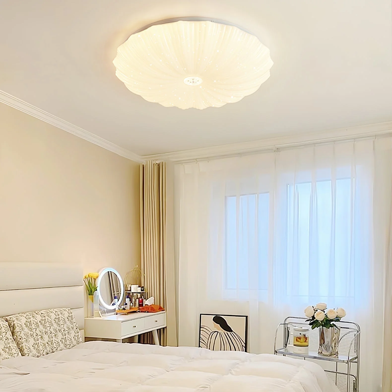 Coloria Nordic Art Shell Round Ceiling Lamp - Image 4