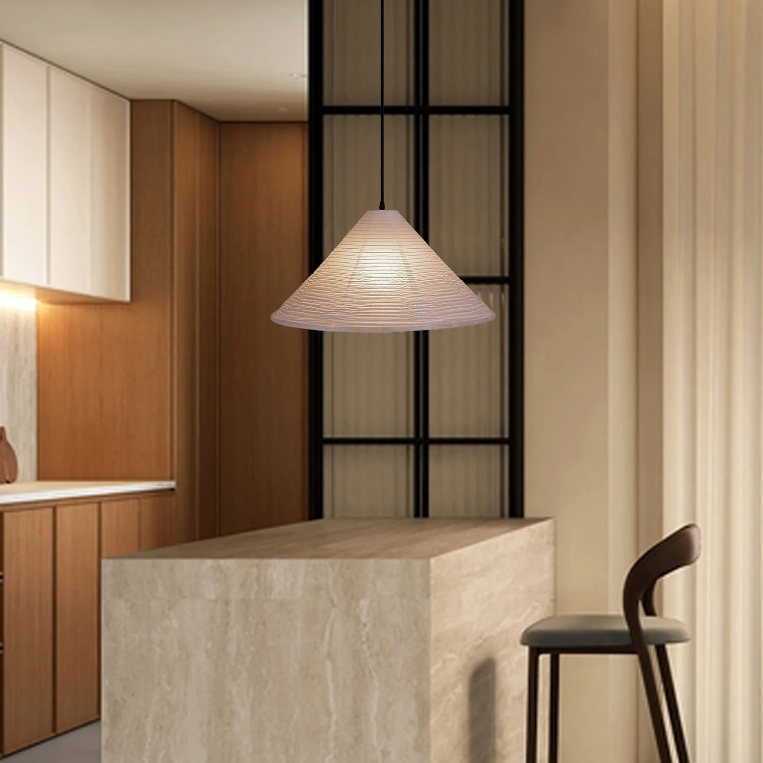 Conic Paper Pyramid Pendant Lamp - Image 28