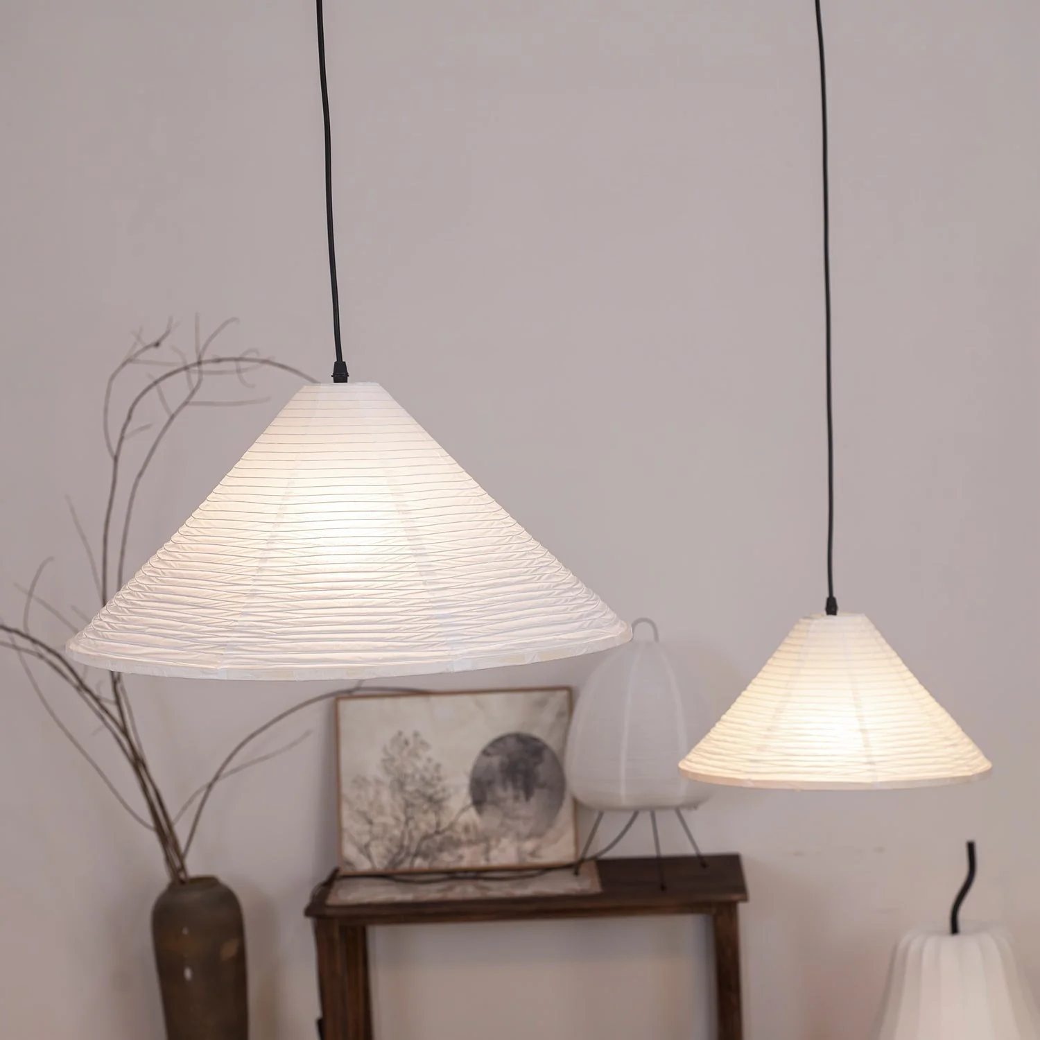 Conic Paper Pyramid Pendant Lamp - Image 46