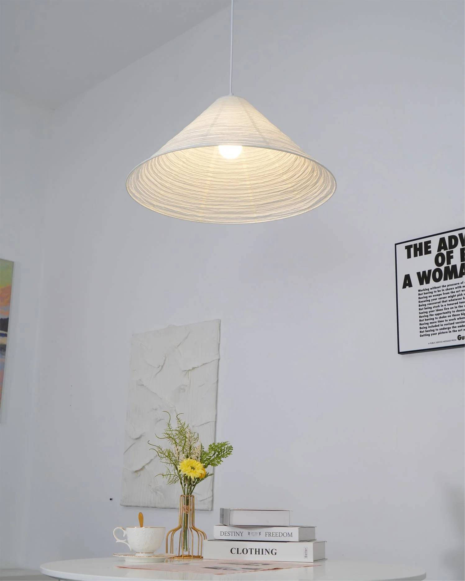 Conic Paper Pyramid Pendant Lamp - Image 9