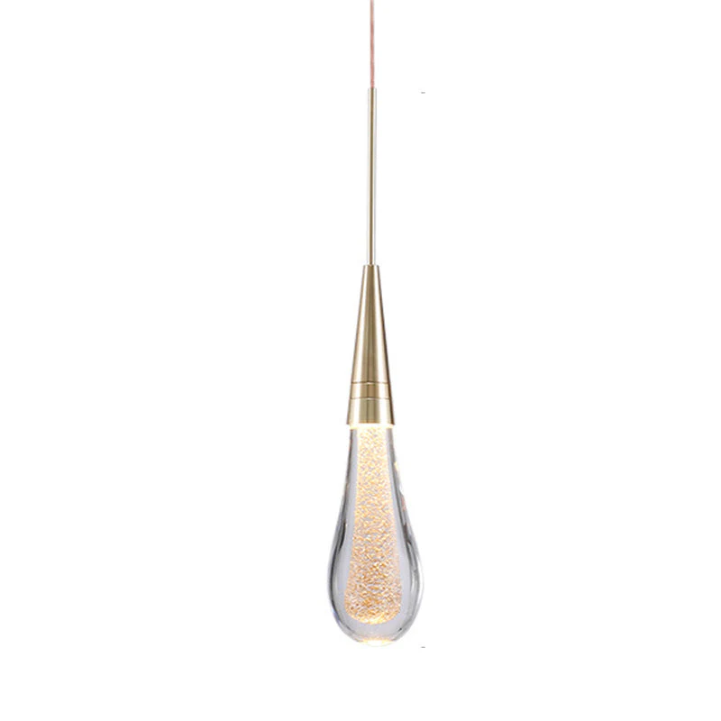 Kristy Pendant Light Crystal & Glass Droplet, Gold - Image 2
