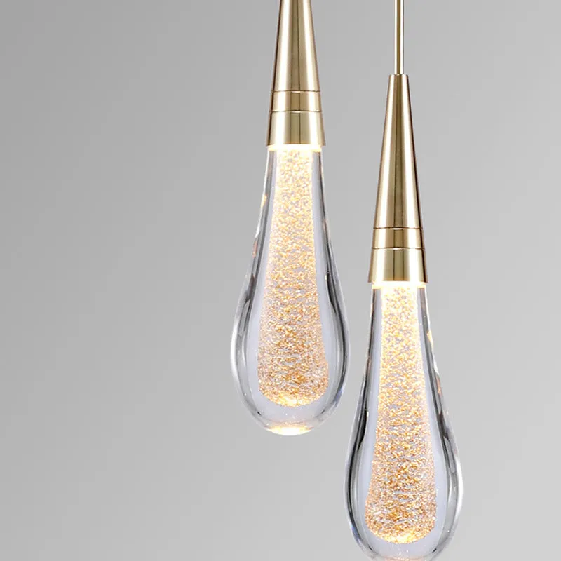 Kristy Pendant Light Crystal & Glass Droplet, Gold - Image 4