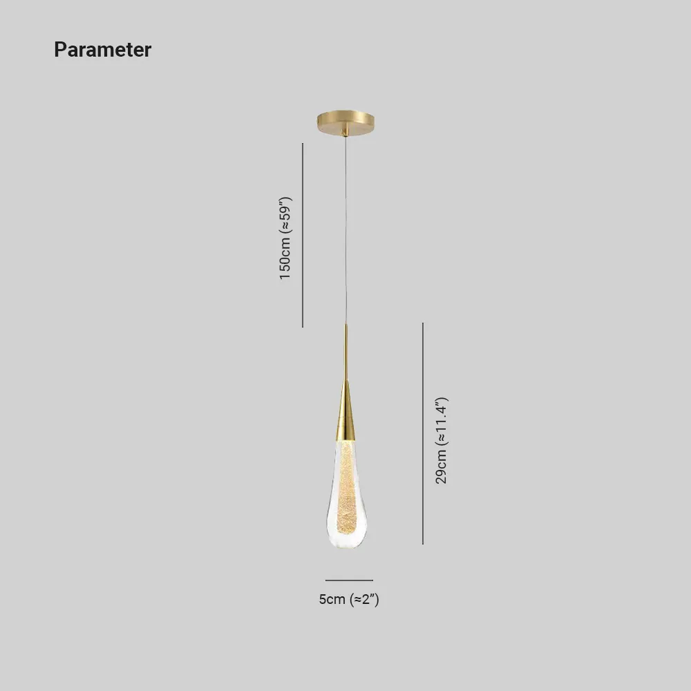 Kristy Pendant Light Crystal & Glass Droplet, Gold - Image 5