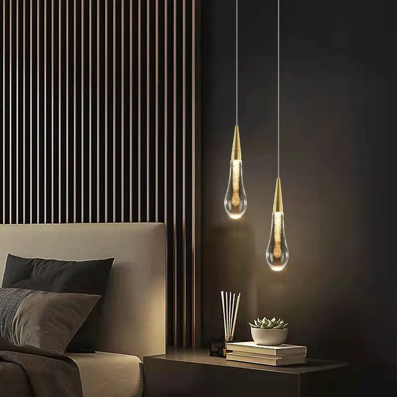 Kristy Pendant Light Crystal & Glass Droplet, Gold - Image 6