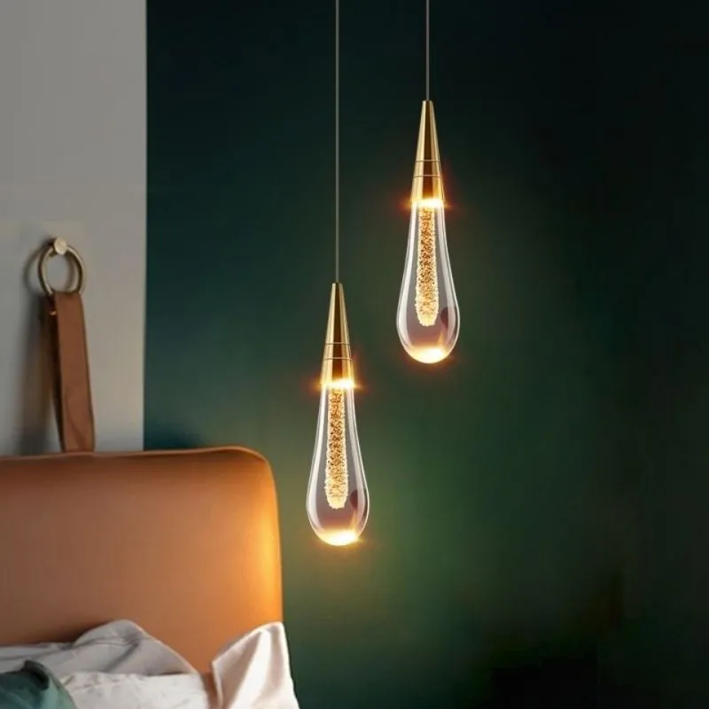Kristy Pendant Light Crystal & Glass Droplet, Gold - Image 7