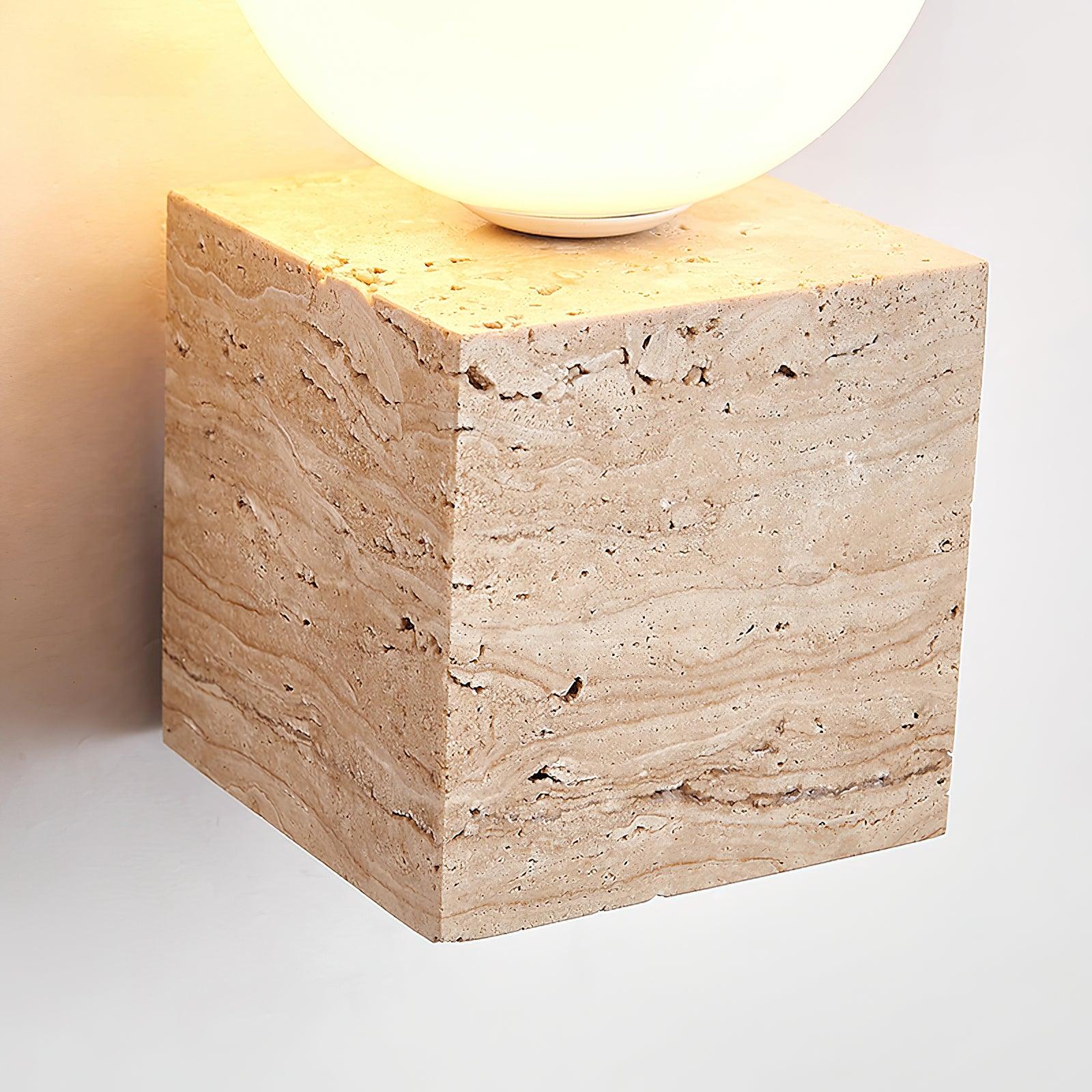 Cube Minimalist Travertine Wall Light - Image 11