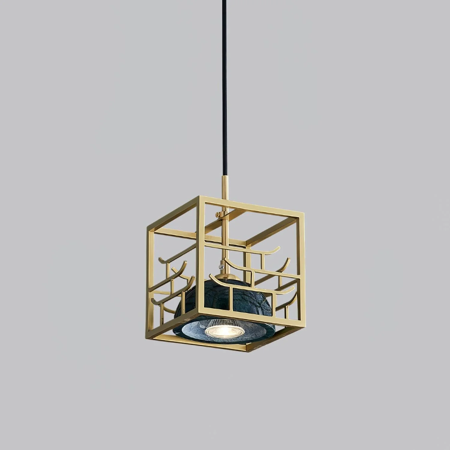 Cubo Modern Brass Pendant Lamp - Image 8