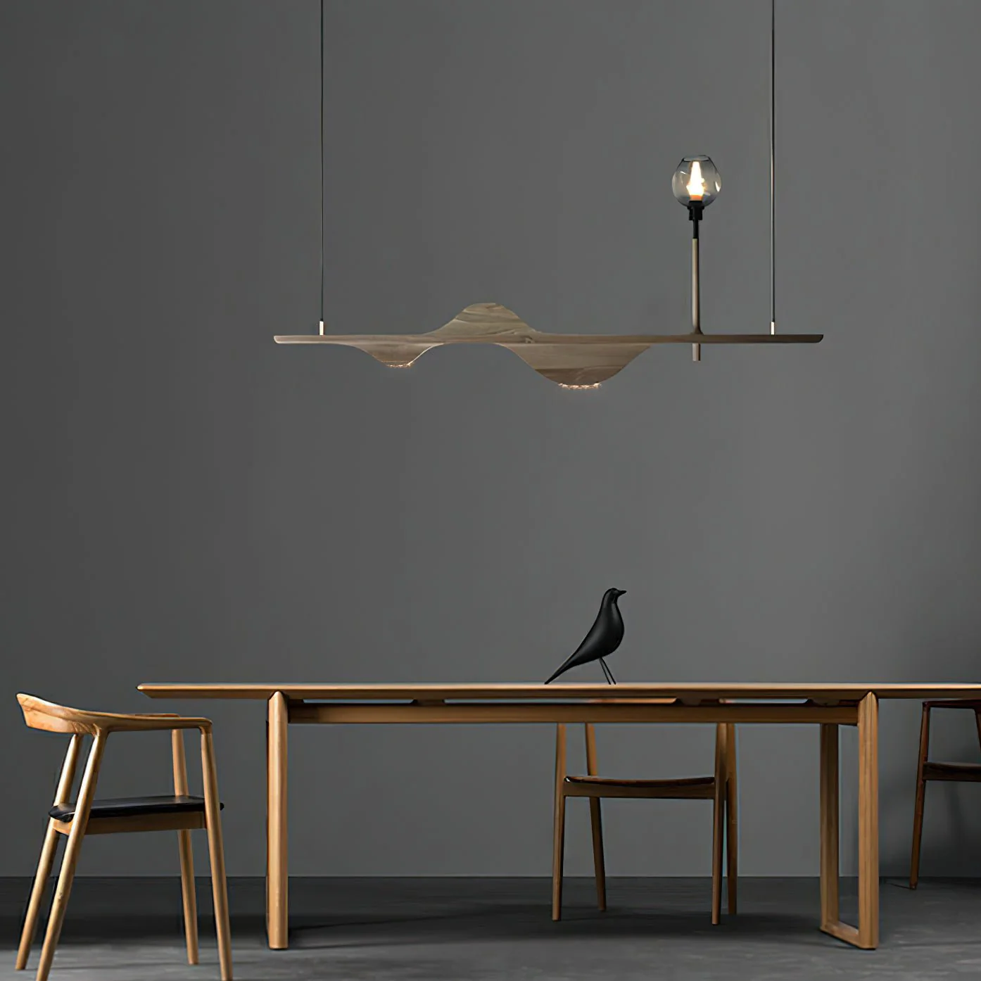 Cushais Wave Wood Pendant Light - Image 3