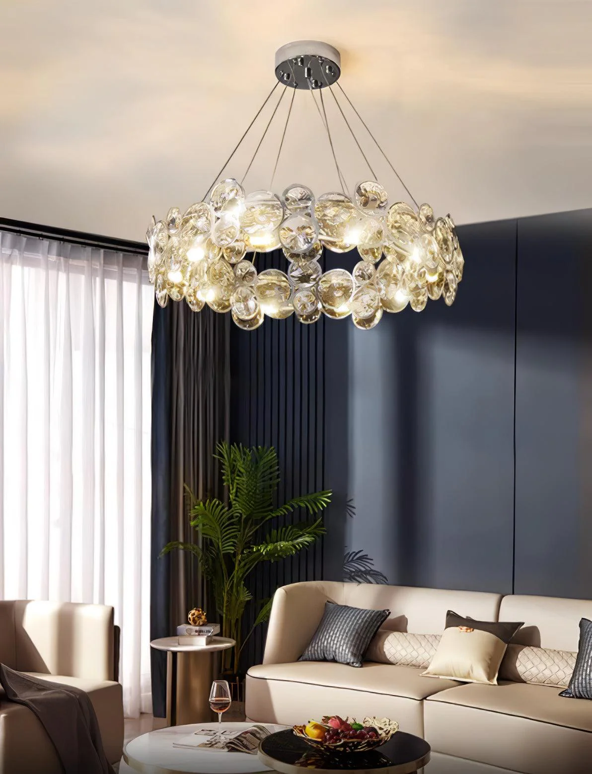 Cuthaiel Postmodern Luxury Round Chrome Crystal Chandelier - Image 7