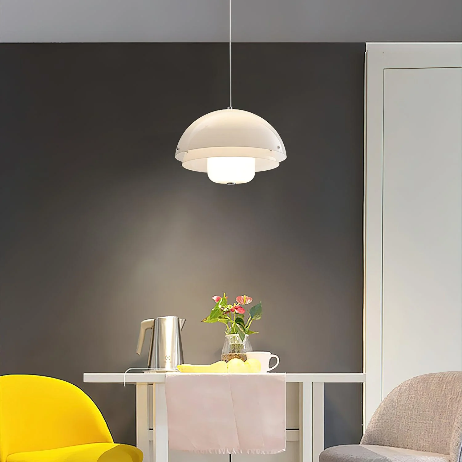 Cuthean Unique Milk White Glass Pendant Lamp - Image 24
