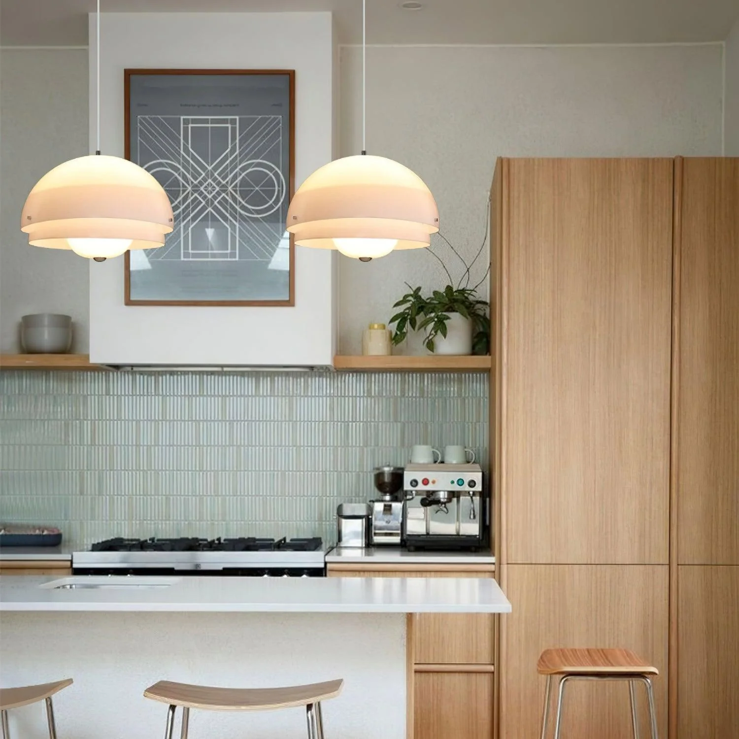 Cuthean Unique Milk White Glass Pendant Lamp - Image 25