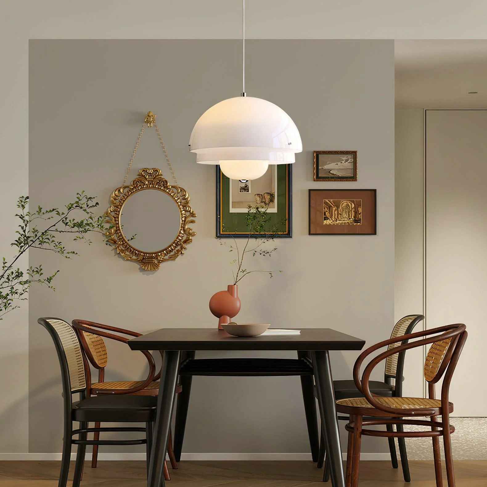 Cuthean Unique Milk White Glass Pendant Lamp - Image 26