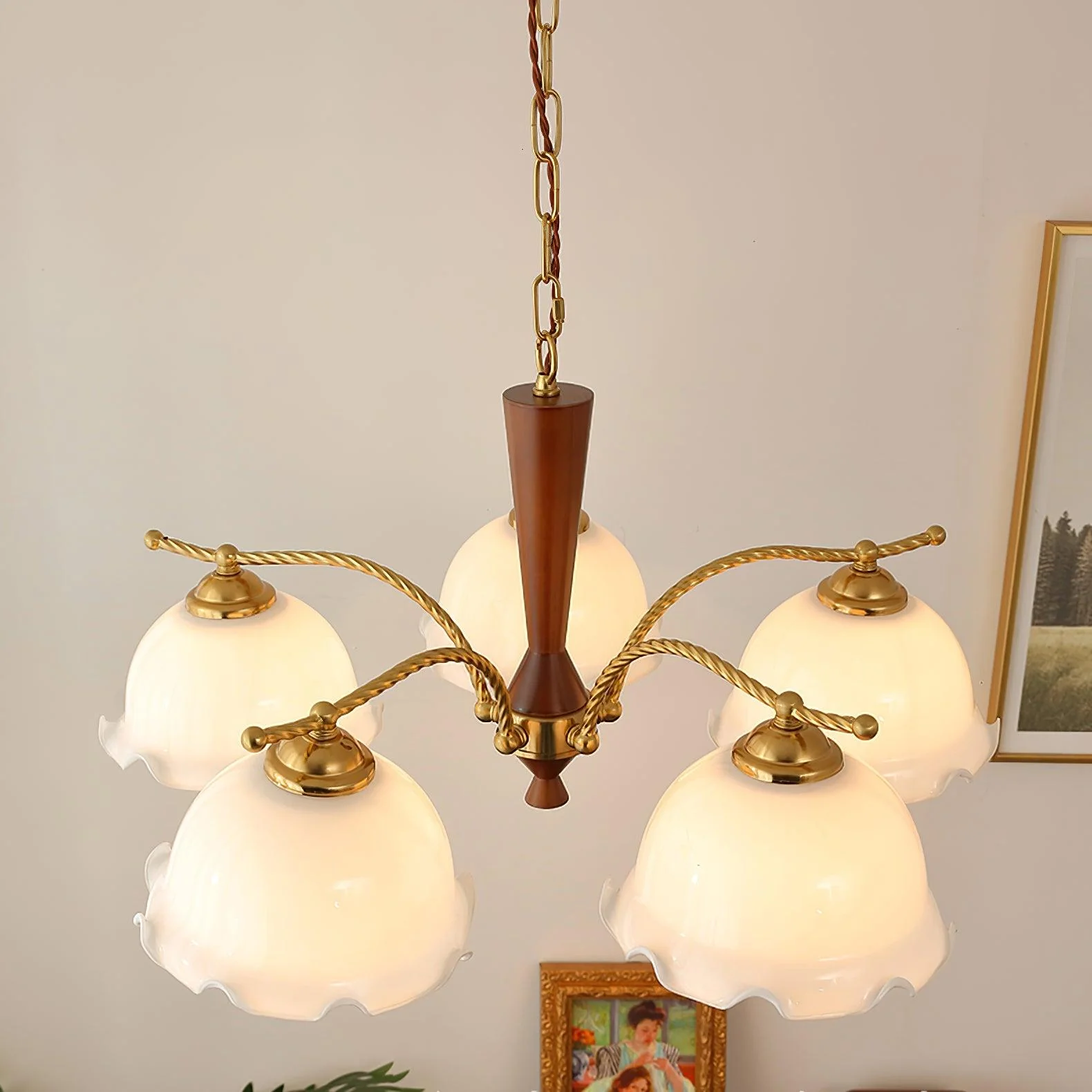 Daisy Vintage Glass Chandelier - Image 12