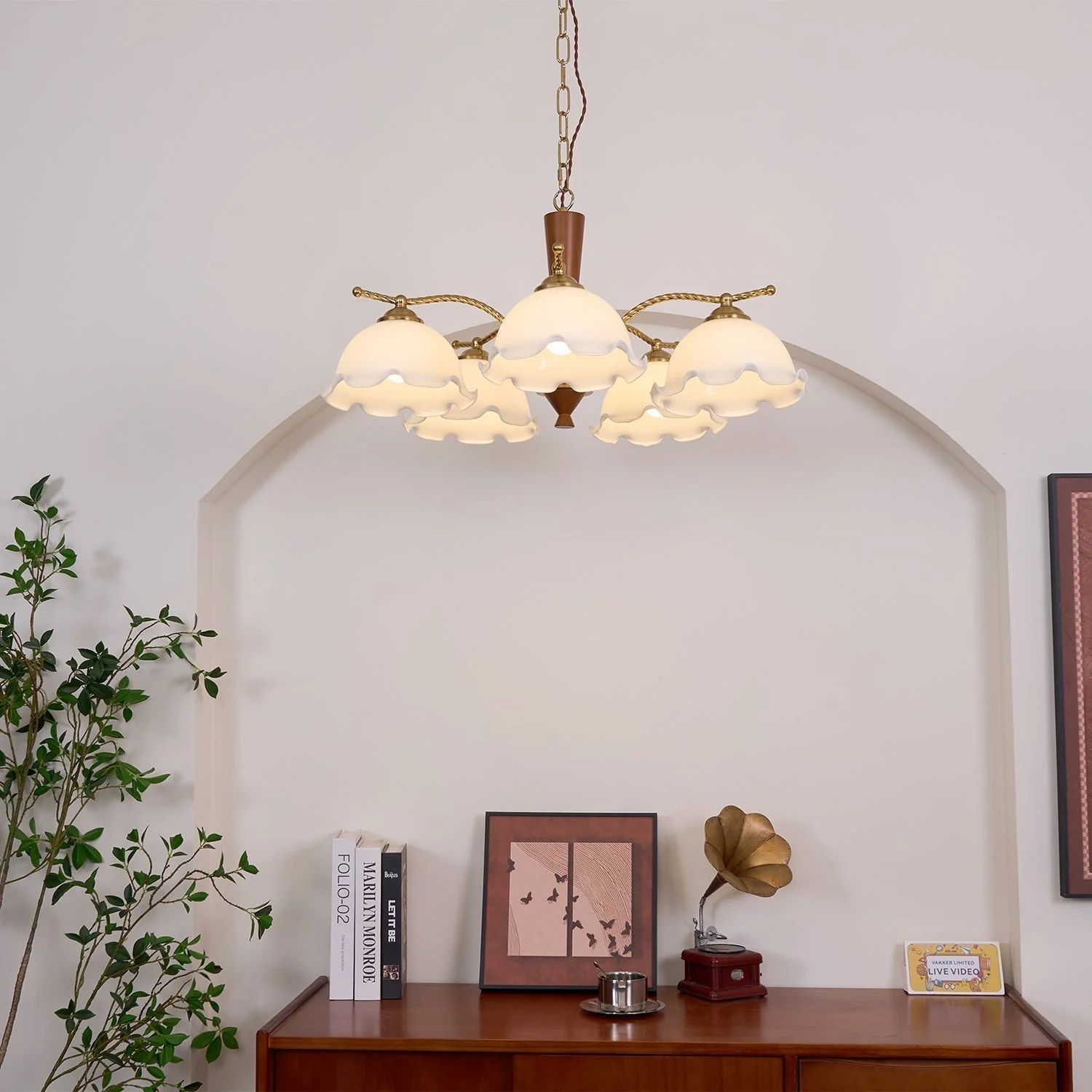 Daisy Vintage Glass Chandelier - Image 13