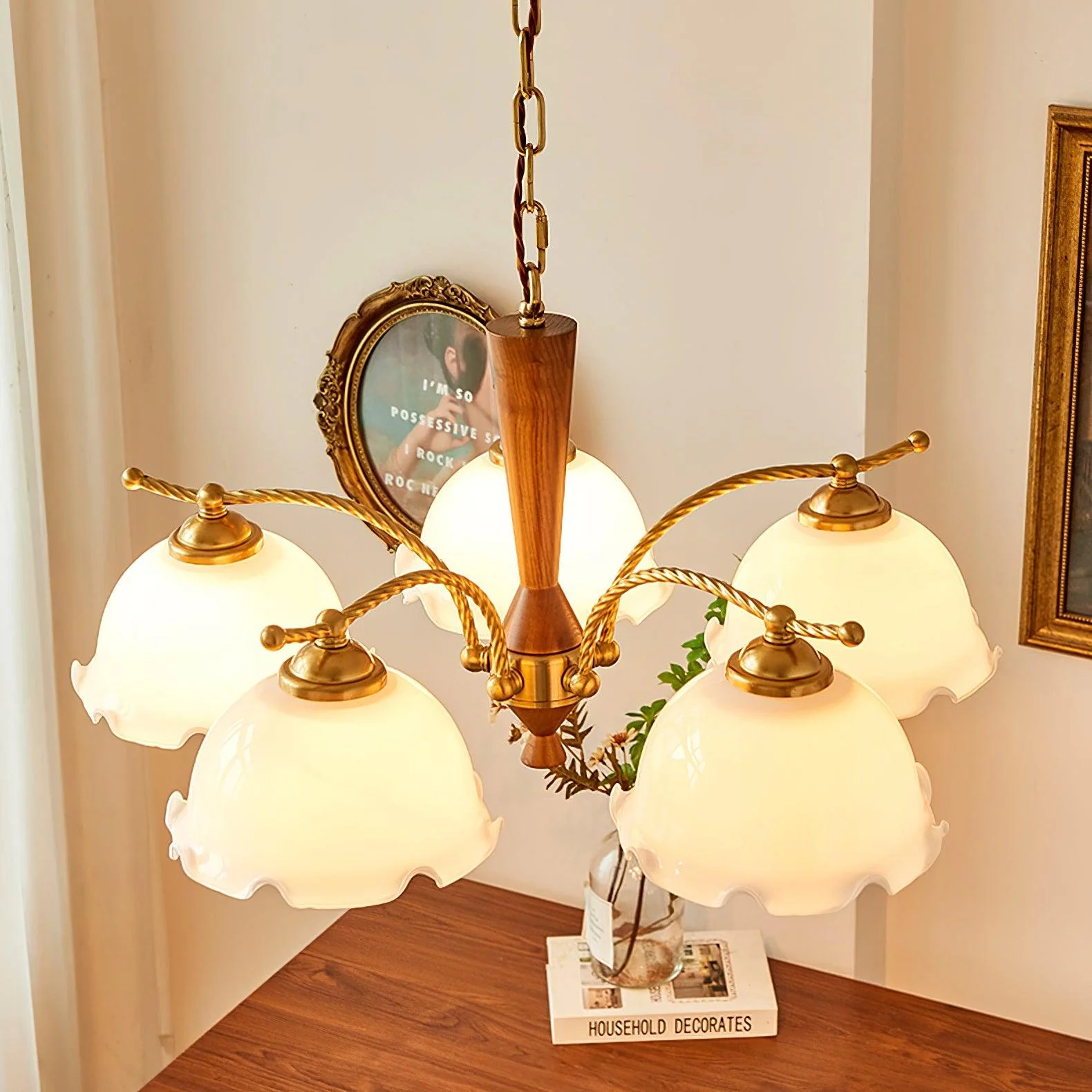 Daisy Vintage Glass Chandelier - Image 20