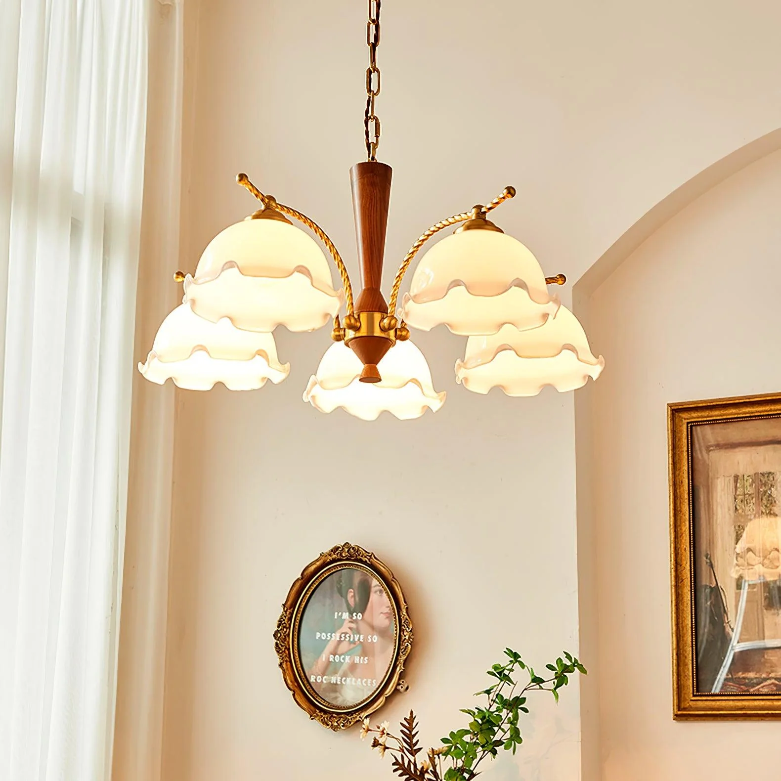 Daisy Vintage Glass Chandelier - Image 24