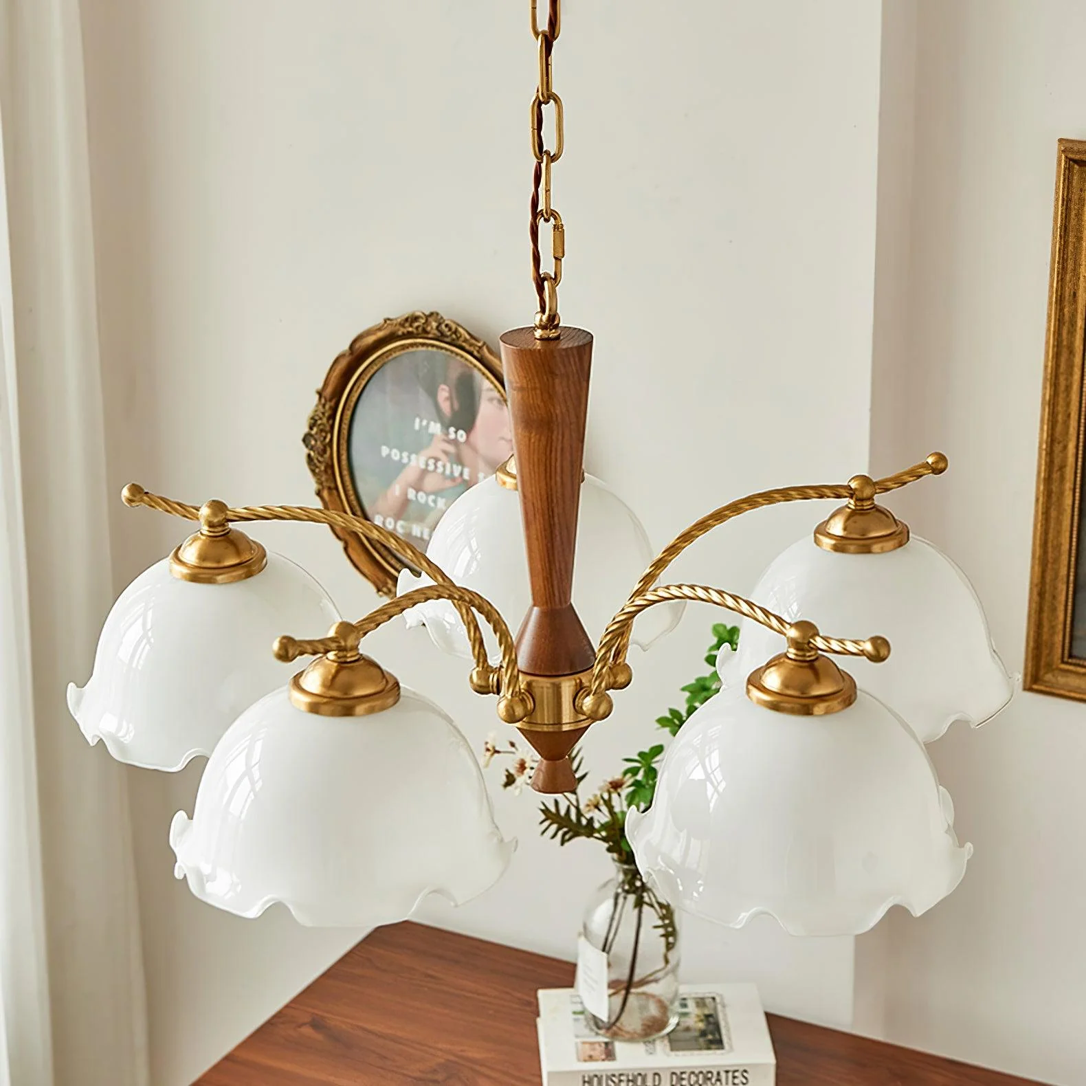 Daisy Vintage Glass Chandelier - Image 5