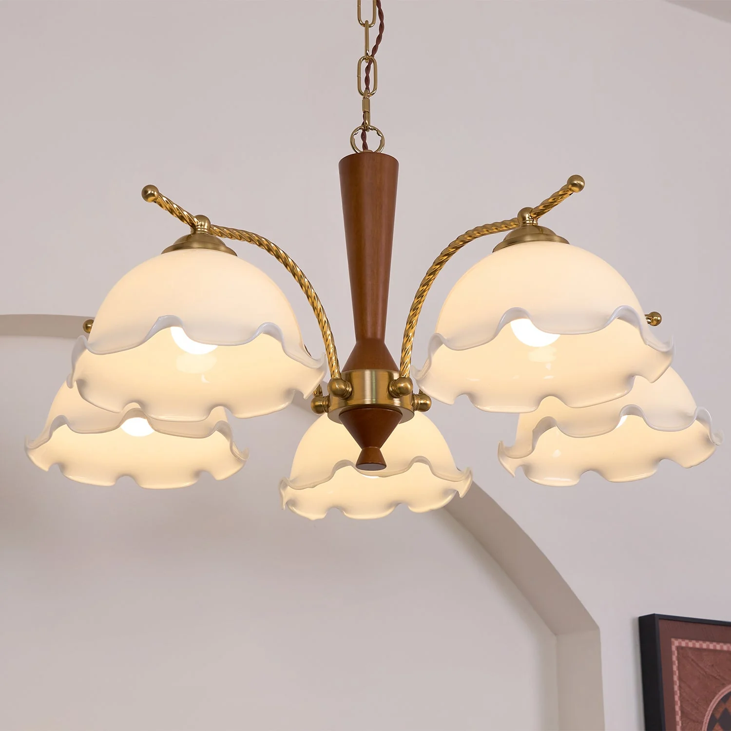 Daisy Vintage Glass Chandelier - Image 9