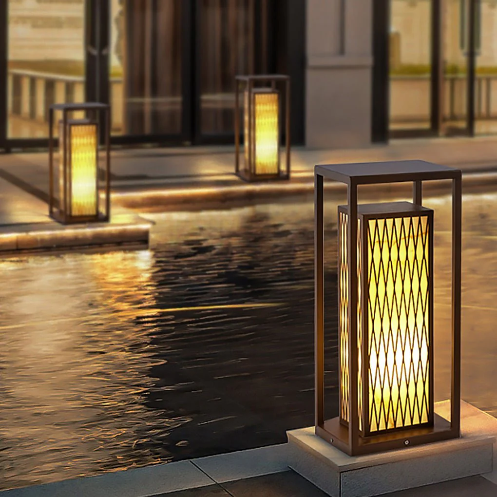 Dale Classic Asian Courtyard Marble LED Outdoor Light