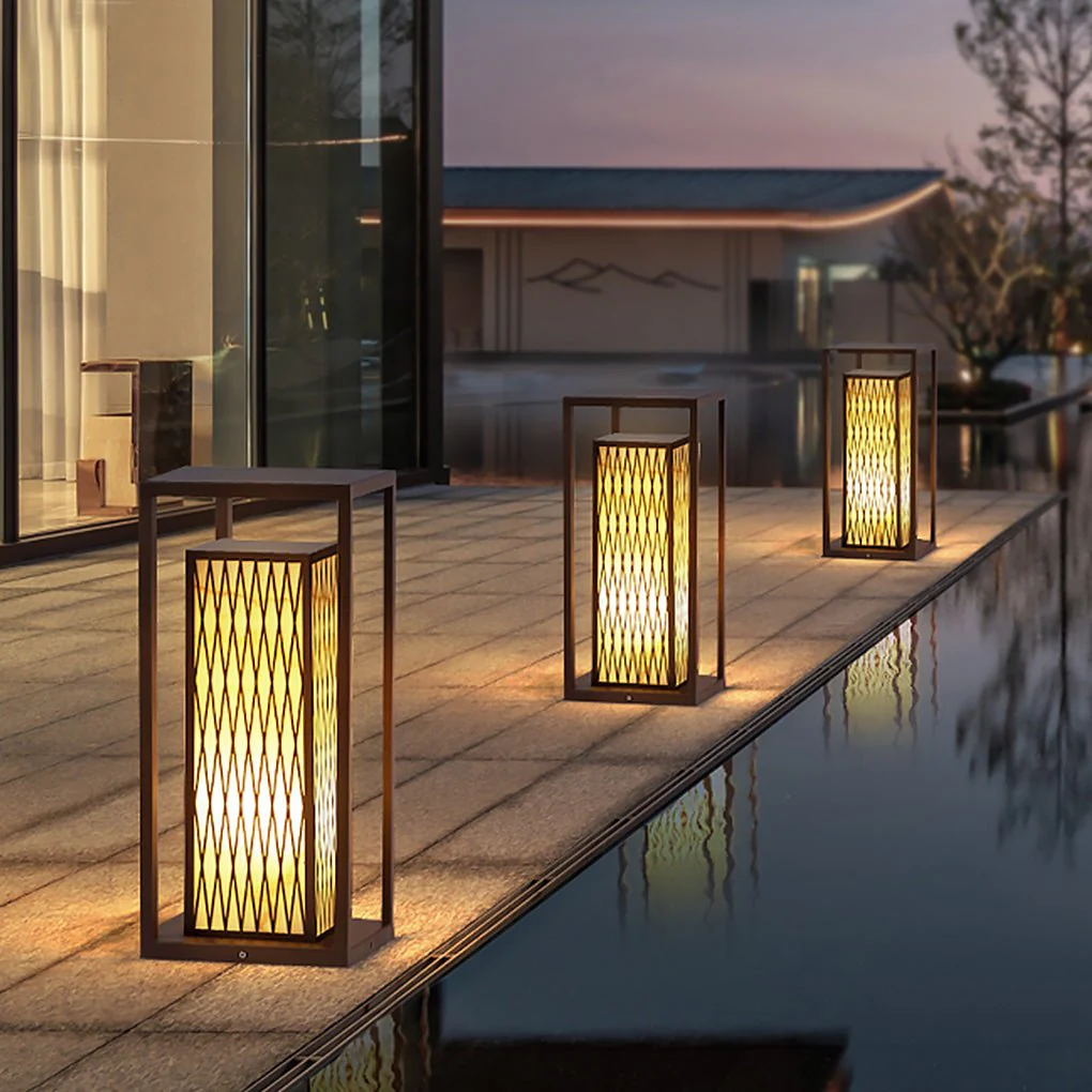 Dale Classic Asian Courtyard Marble LED Outdoor Light - Image 5