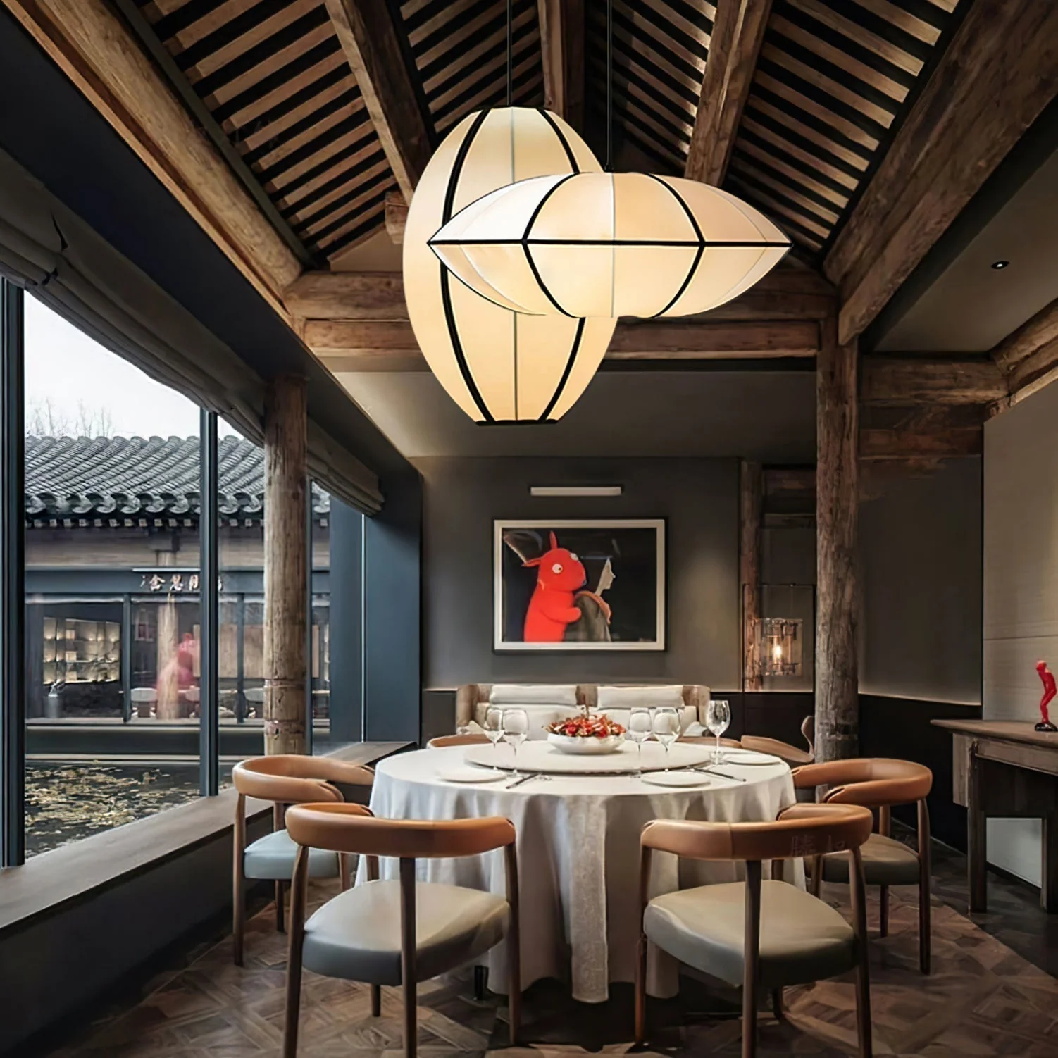 Daphne Modern Fabric Pendant Lamp - Image 14