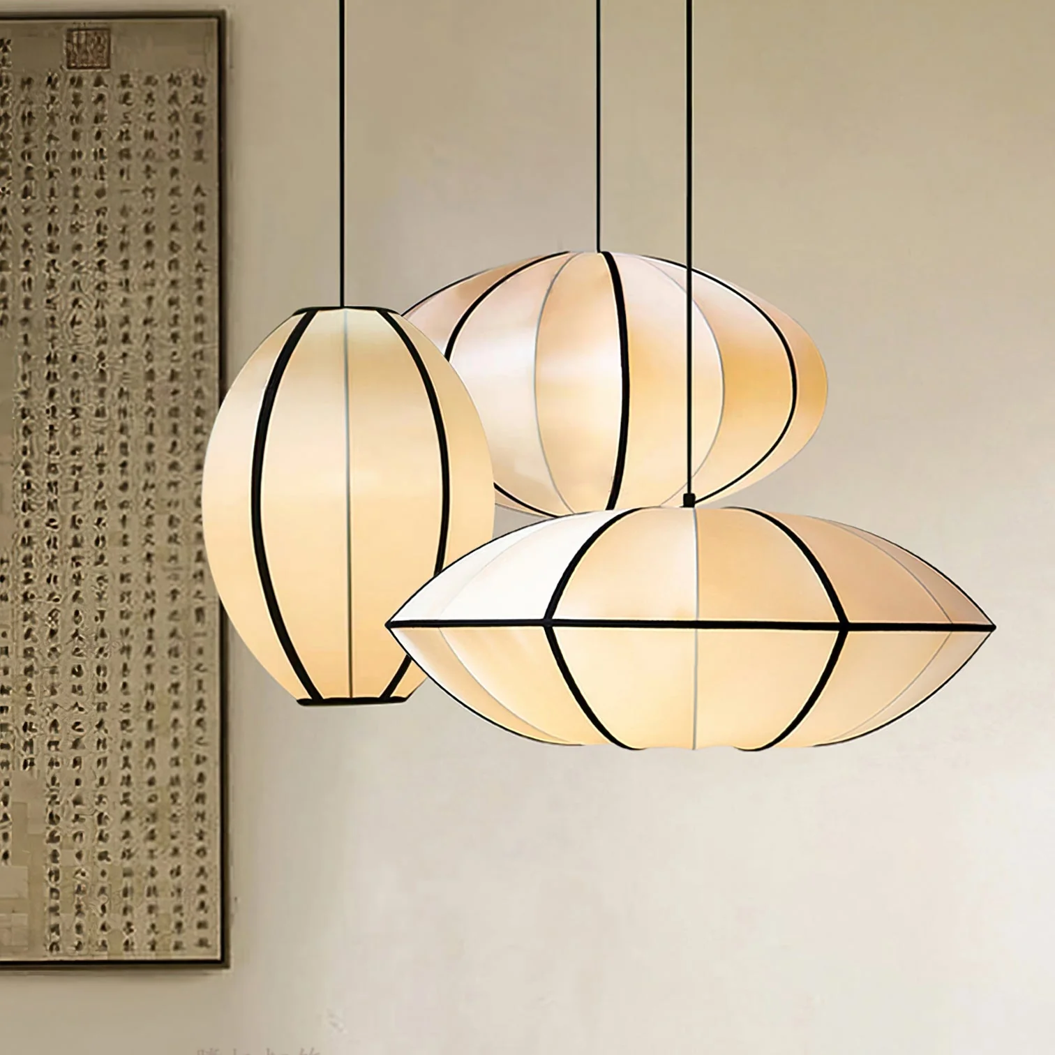 Daphne Modern Fabric Pendant Lamp - Image 4