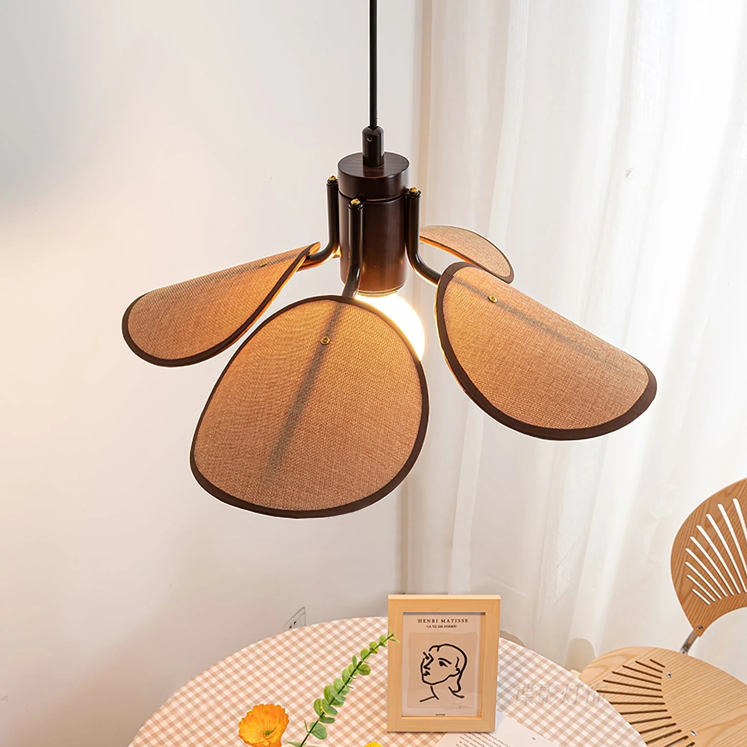 Delfina Retro Fabric Pendant Light - Image 2