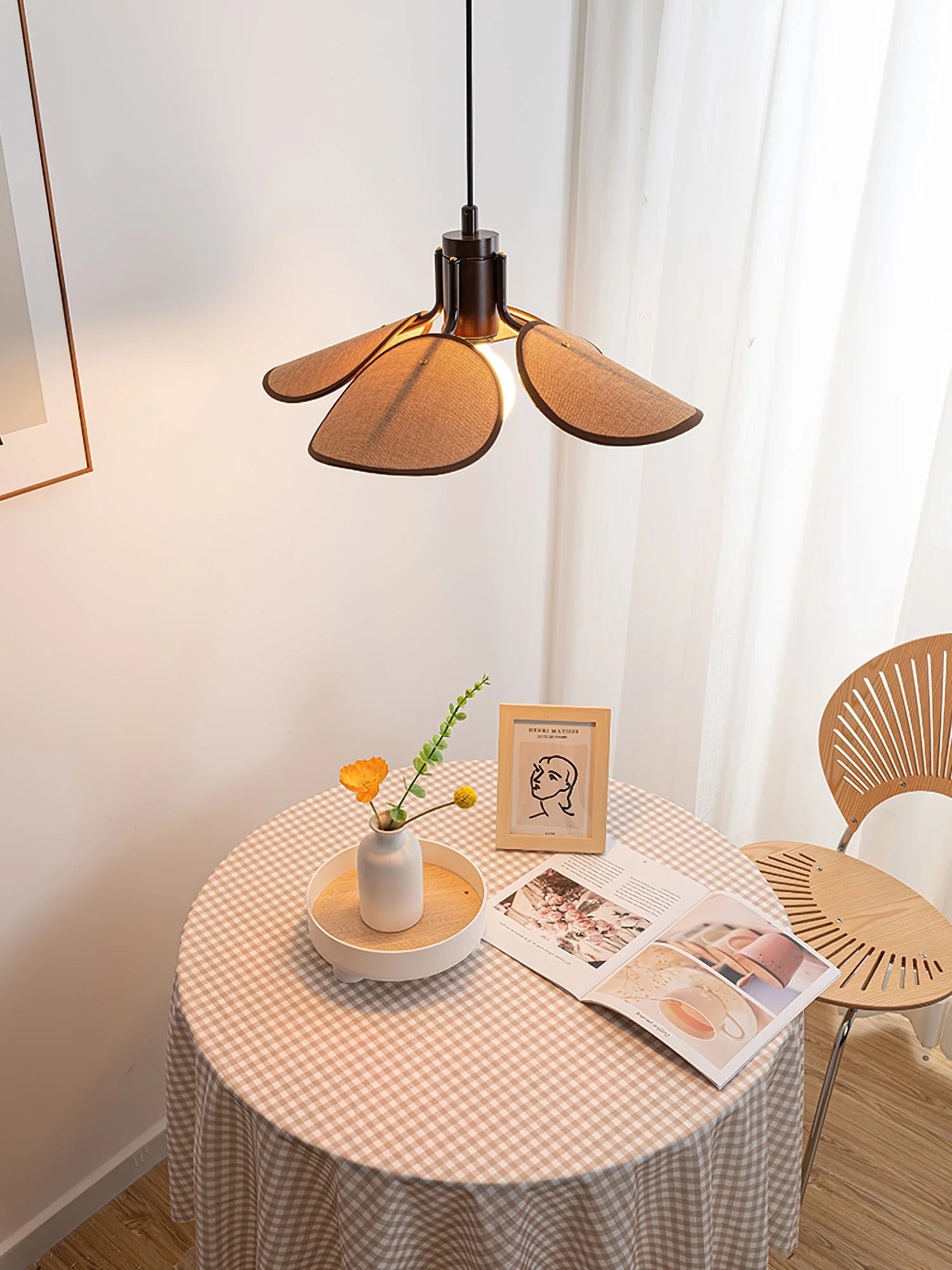 Delfina Retro Fabric Pendant Light - Image 20
